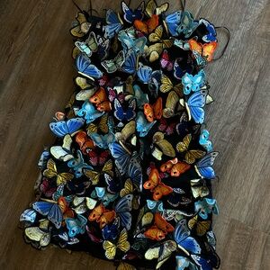 Colorful Butterfly Embellished Dress